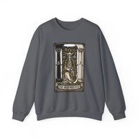 The High Priestess Tarot Card Sweatshirt - Heavy Blend Fleece Crewneck - Unisex White