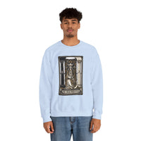 The High Priestess Tarot Card Sweatshirt - Heavy Blend Fleece Crewneck - Unisex White