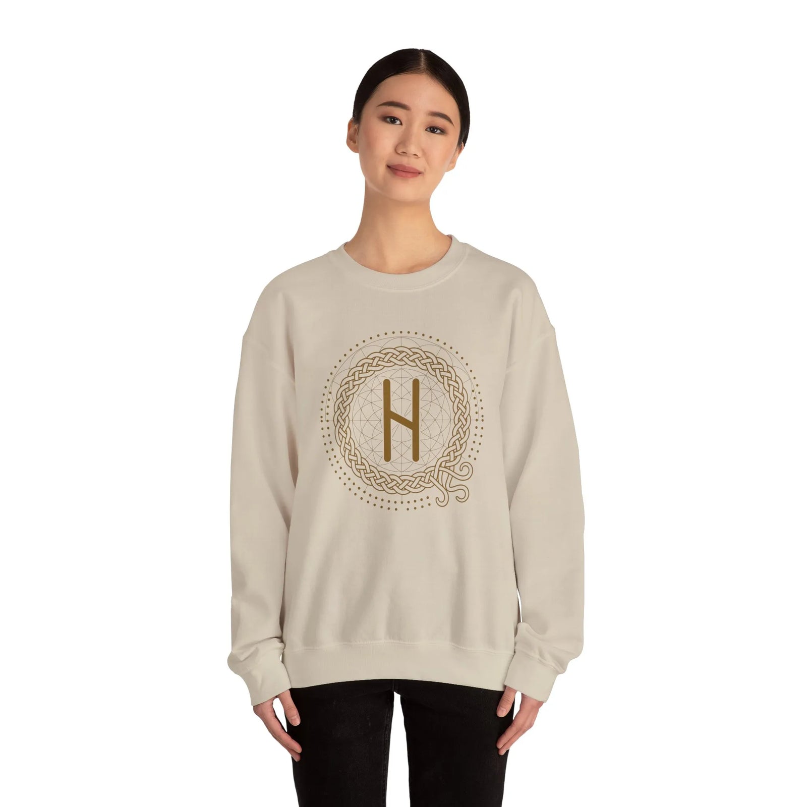 Hagalaz Rune Crushing Change Sweatshirt - Heavy Blend Cotton Poly Crewneck - Unisex White