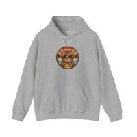 Bengal Cool Cat Aviators Hoodie - Soft Cotton Blend Pullover - Unisex White