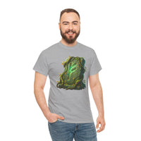 Fehu Rune Wealth Symbol T-Shirt - Heavy Cotton Classic Fit Tee - Unisex White