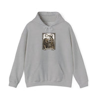 Strength Tarot Card Graphic Hoodie - Heavy Blend Fleece Pullover - Unisex White