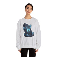 Hagalaz Rune Stone Graphic Sweatshirt - Heavy Blend Fleece Crewneck - Unisex White