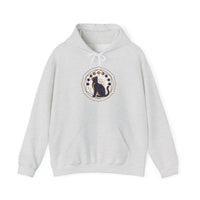Moon Phases Sacred Geometry Cat Hoodie - Soft Fleece Pullover - Unisex White