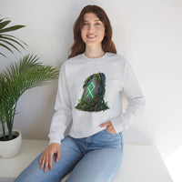 Othala Rune Ancient Stone Sweatshirt - Heavy Blend Cotton Polyester Crewneck - Unisex White