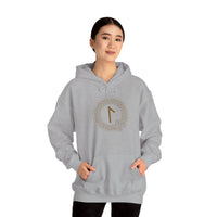 Laguz Rune Norse Knotwork Hoodie - Soft Cotton Poly Blend Pullover - Unisex White