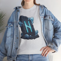 Hagalaz Rune Stone Graphic T-Shirt - Heavyweight Cotton Classic Fit - Unisex White