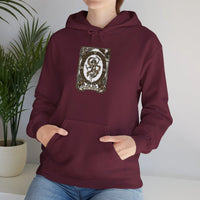 The World Tarot Card Graphic Hoodie - Heavyweight Cotton Blend Pullover - Unisex White