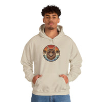 Maine Coon Cat Aviators Sunset Hoodie - Cozy Fleece Blend Pullover - Unisex White