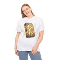 Raido Rune Journey T-Shirt - Heavyweight Cotton Classic Tee - Unisex White