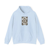 Wheel of Fortune Tarot Card Hoodie - Soft Fleece Blend Pullover - Unisex Off White