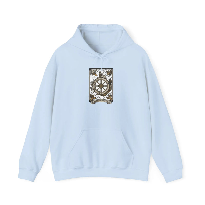 Wheel of Fortune Tarot Card Hoodie - Soft Fleece Blend Pullover - Unisex Off White