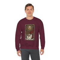 The Sun Tarot Card Sweatshirt - Heavy Blend Fleece Crewneck - Unisex White