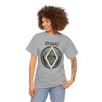 Ingwaz Seed Rune Graphic T-Shirt - Heavy Cotton Classic Fit Tee - Unisex White