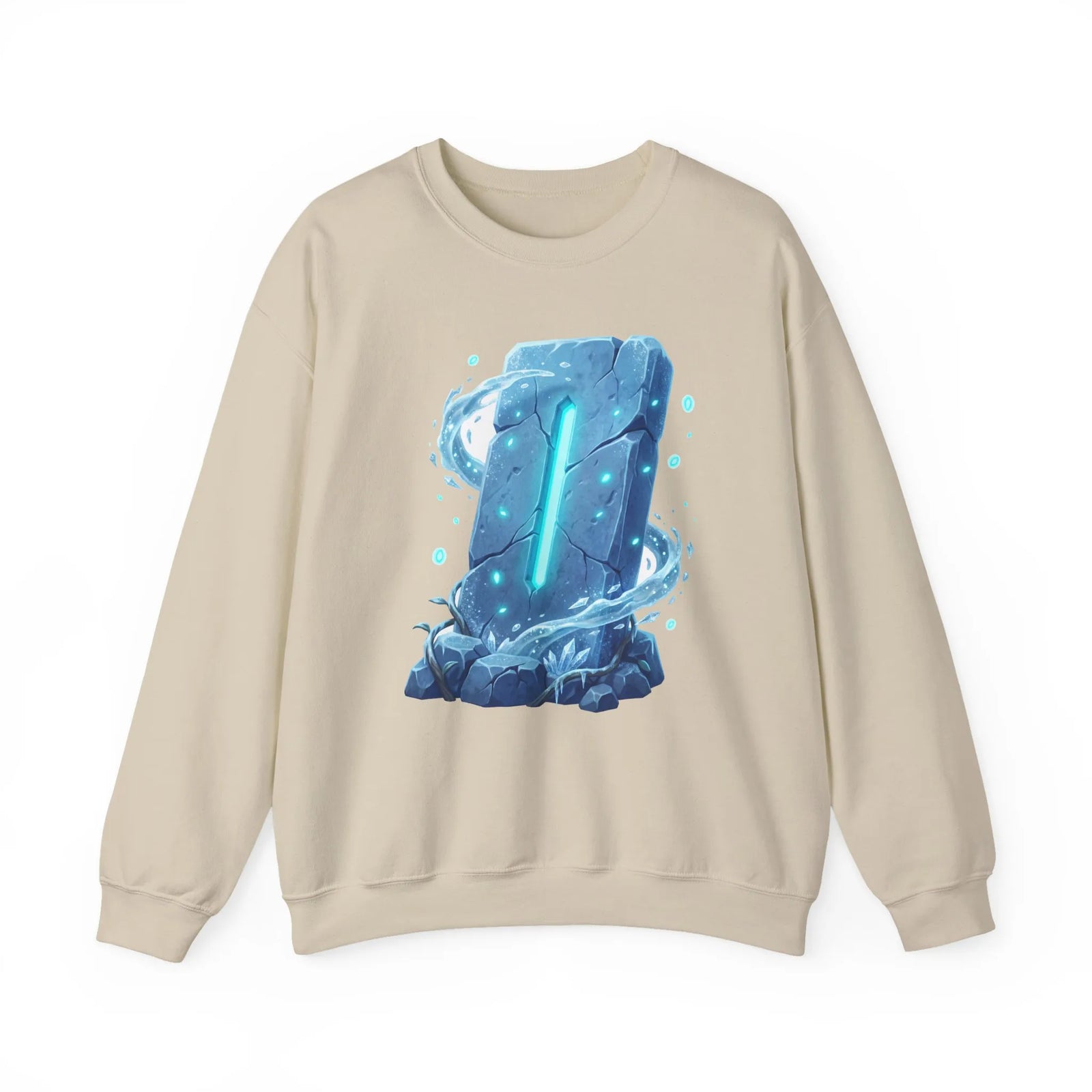 Isa Rune Ice Glacier Sweatshirt - Heavy Blend Fleece Crewneck - Unisex White