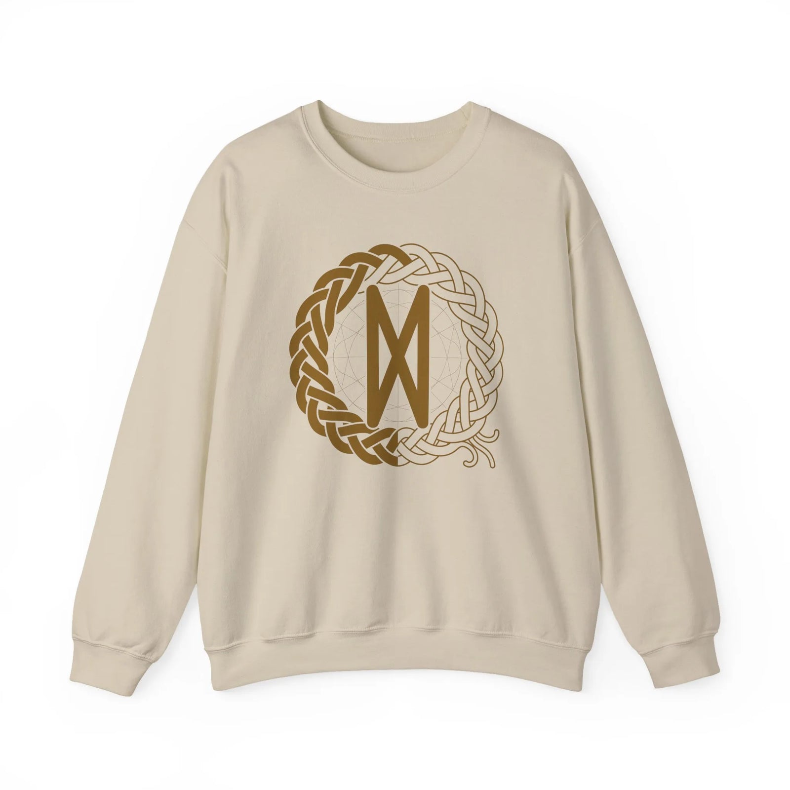 Dagaz Rune Dawn & Dusk Sweatshirt - Heavy Blend Classic Fit Crewneck - Unisex White