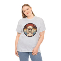 Poodle Cool Dogs 70s Sunset Aviators T-Shirt - Heavy Cotton Classic Fit - Unisex White