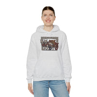 Freyja's Sacred Cats Chariot Graphic Hoodie - Cozy Fleece Pullover Hoodie - Unisex Off White