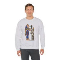 Bastet Sphynx Egyptian Cat Sweatshirt - Heavy Blend Fleece Crewneck - Unisex Ash Gray