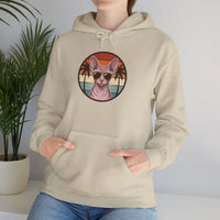 Sphynx Cat 70s Sunset Hoodie - Soft Cotton Blend Classic Fit - Unisex White