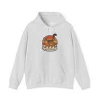 Abyssinian Cat Retro Sunset Hoodie - Heavy Blend Fleece Pullover - Unisex White