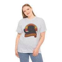 Labrador Retro 70s Sunset T-Shirt - Heavy Cotton Classic Fit Tee - Unisex White