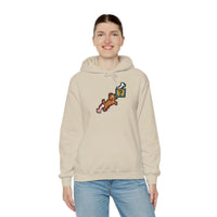 8-Bit Pixel Gaming Dog Fetch Quest Hoodie - Medium Heavy Blend Fleece Pullover - Unisex Off White