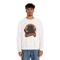 Labrador Retro 70s Sunset Sweatshirt - Heavy Blend Fleece Crewneck - Unisex White