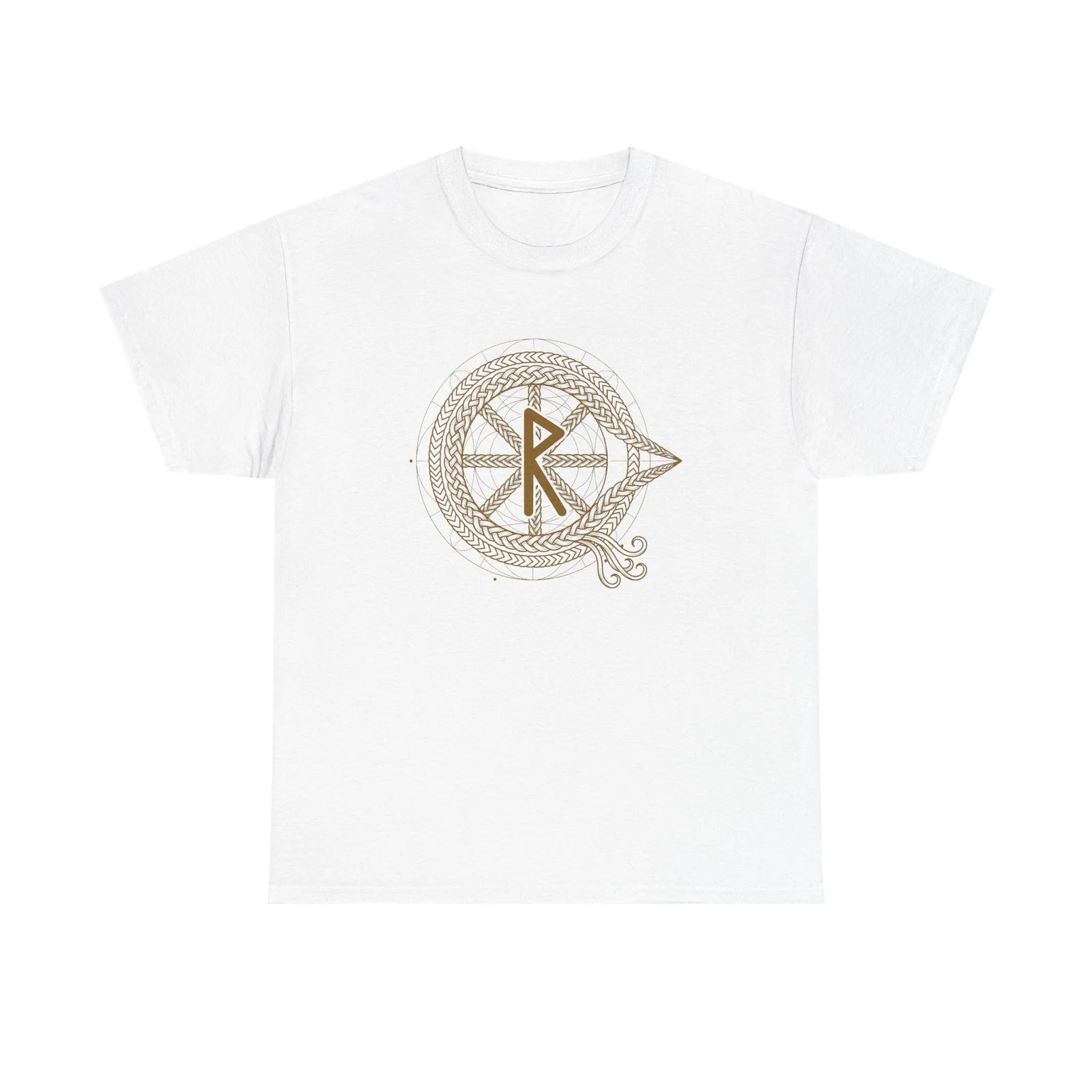 Raido Journey Rune Graphic T-Shirt - Heavy Cotton Classic Fit Tee - Unisex White