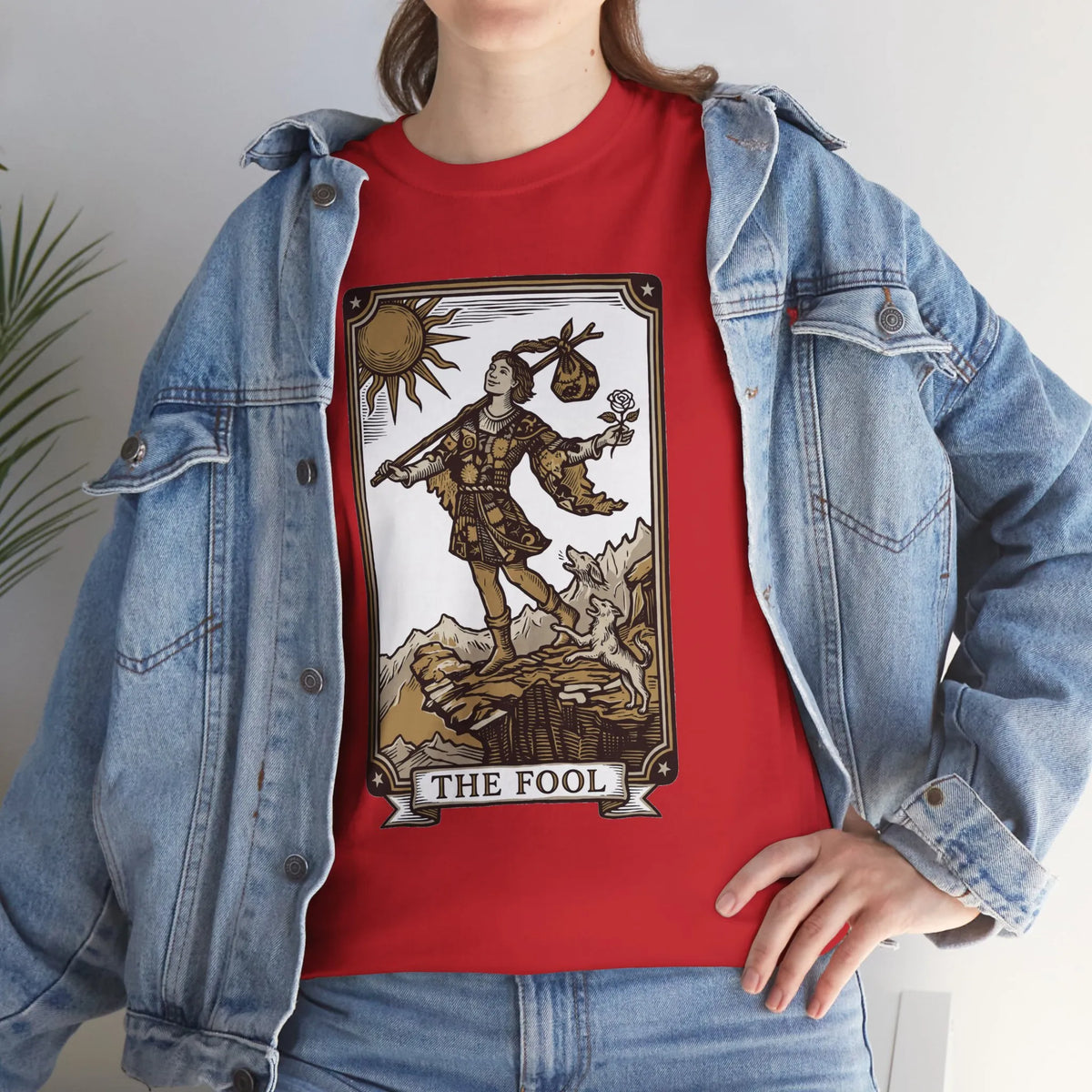 The Fool Tarot Card Graphic T-Shirt - Heavy Cotton Classic Fit Tee - Unisex White