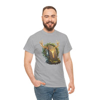 Elhaz Rune Elk Protection T-Shirt - Heavy Cotton Classic Fit Tee - Unisex White