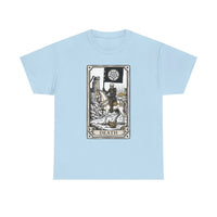 Death Tarot Card Knight Graphic T-Shirt - Heavyweight 100% Cotton Classic Fit Tee - Unisex White
