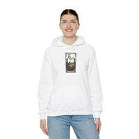 Moon Tarot Card Graphic Hoodie - Soft Fleece Blend Pullover - Unisex Ash
