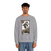 The Fool Tarot Card Graphic Sweatshirt - Heavy Blend Crewneck Fleece - Unisex White