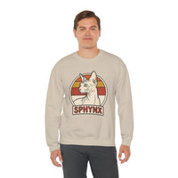 Sphynx Retro 70s Sunset Breeds Sweatshirt - Heavy Blend Crewneck Fleece - Unisex Ash