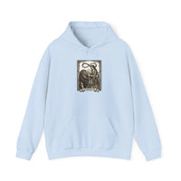 Strength Tarot Card Graphic Hoodie - Heavy Blend Fleece Pullover - Unisex White