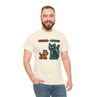 8-Bit Pixel Gaming Dogs Boss Fight T-Shirt - Heavyweight 100% Cotton Classic Fit - Unisex White