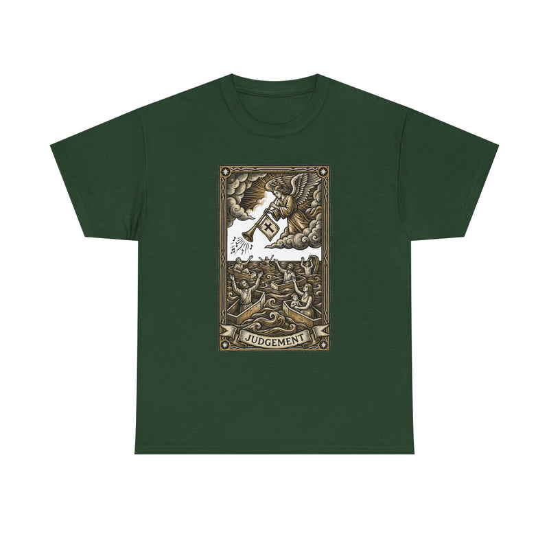 Judgement Angel Graphic T-Shirt - Heavy Cotton Classic Fit Tee - Unisex White