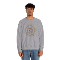 Ansuz Rune Divine Speech Sweatshirt - Heavy Blend Fleece Crewneck - Unisex White