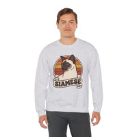 Siamese Retro 70s Sunset Sweatshirt - Heavy Blend Fleece Crewneck - Unisex Ash