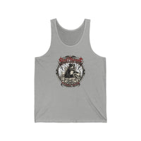 Skull Throne Rocker Dogs Graphic Tank Top - Soft Ringspun Cotton Jersey - Unisex Athletic Heather