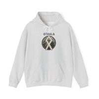 Norse Othala Rune Graphic Hoodie - Medium-Heavy Cotton Blend Pullover - Unisex White