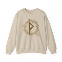 Thurisaz Rune Thorn Defense Sweatshirt - Heavy Blend Cotton Poly Crewneck - Unisex White