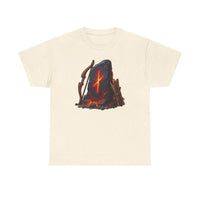 Nauthiz Rune Need-Fire Graphic T-Shirt - Heavyweight 100% Cotton Classic Fit - Unisex White