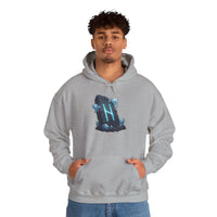 Hagalaz Rune Stone Graphic Hoodie - Heavy Blend Fleece Pullover - Unisex White