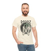 Dagaz Rune Threshold Portal T-Shirt - Heavy Cotton Classic Fit Tee - Unisex White
