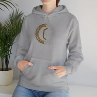 Perthro Runic Symbol Hoodie - Heavyweight Fleece Pullover - Unisex White