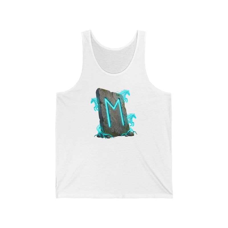 Ehwaz Rune Spirit Horses Tank Top - Lightweight Cotton Retail Fit Jersey - Unisex Athletic Heather