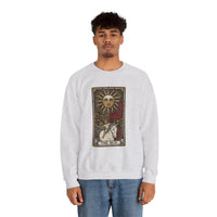 The Sun Tarot Card Sweatshirt - Heavy Blend Fleece Crewneck - Unisex White