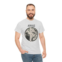 Ansuz Rune Divine Speech Graphic T-Shirt - Heavy Cotton Classic Fit Tee - Unisex White